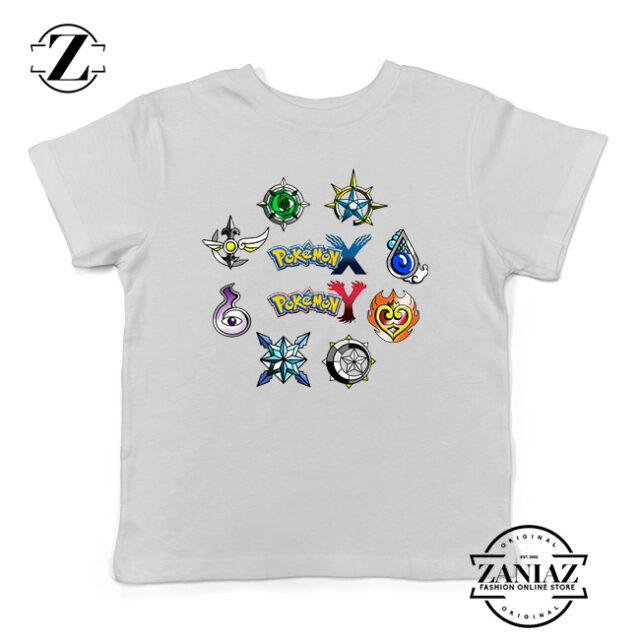 Pokédex Tshirt Kids Pokemon X Y Badges