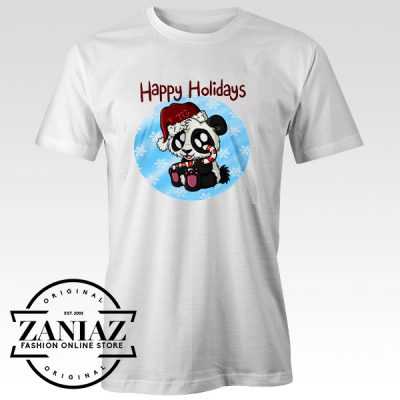 Happy Holiday Panda Cute Graphic Tees