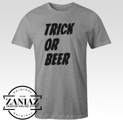 Mens Trick or Beer Shirt Funny Adult Halloween Tee