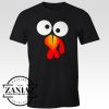Turkey Face T-Shirt Funny Thanksgiving Day Tee