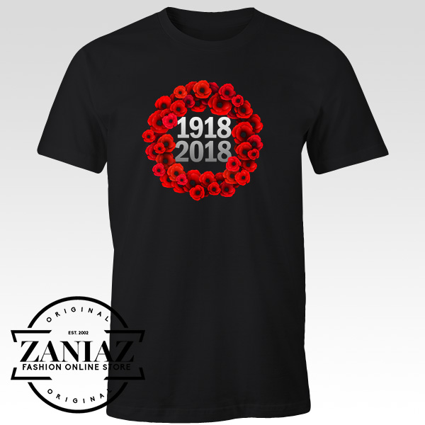 Buy T-Shirt World War 1 Centennial Poppy Wreath