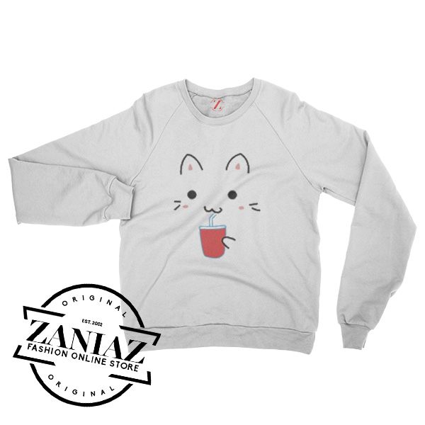 Cheap Cute Kawaii Cat Christmas Gift Sweatshirt Crewneck Size S-3XL