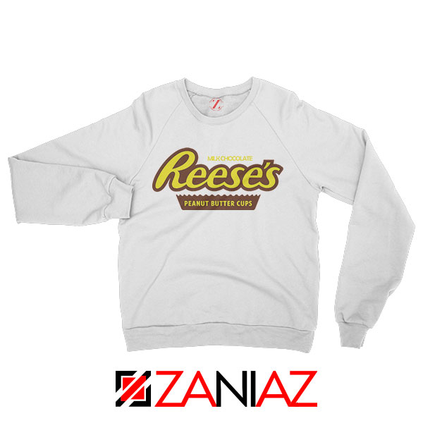 Reeses Peanut Butter Cups White Sweatshirt Hershey Funny Size S-3XL