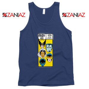 Marvel X Men Tank Top Funny Cheap Comic Book 129 Jan Tank Top Navy Blue