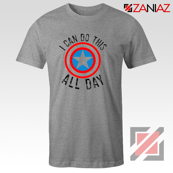 Captain America Gift T shirt I Can Do This All Day T-Shirt Sport Grey