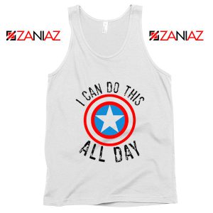 Captain America Tank Top I Can Do This All Day Tank Top Quote White