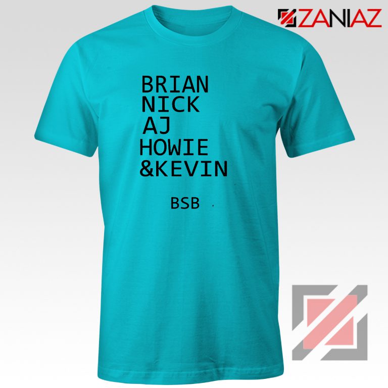 Backstreet Boys Band Names Shirt Members BSB Tshirt Size S-3XL Light Blue