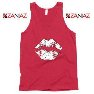 Baseball Lips Cheap Tank Top Baseball Fan Tank Top Size S-3XL Red