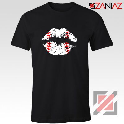 Baseball Lips Shirt Baseball Fan Best Shirt Size S-3XL Black