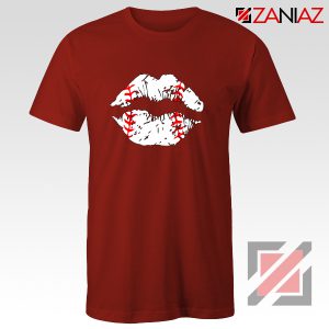 Baseball Lips Shirt Baseball Fan Best Shirt Size S-3XL Red
