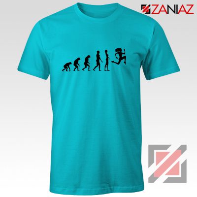 Be 100 Evolution T-shirt Womens Funny Workout Shirt Size S-3XL Light Blue