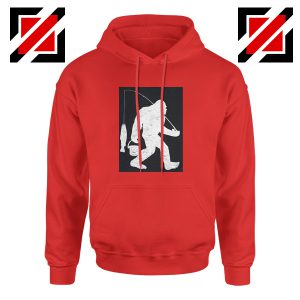 Bigfoot Fishing Hoodie Funny Gifts Fisher Dad Hoodie Red