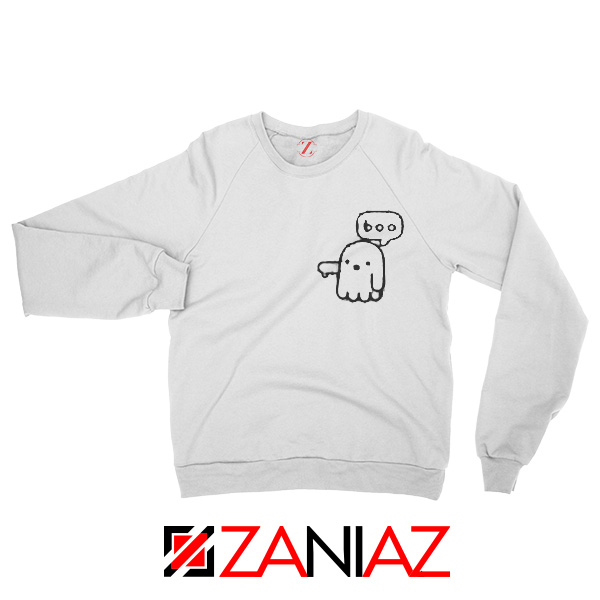 Boo Halloween Sweatshirt Ghost Movie Best Sweatshirt Size S-2XL White