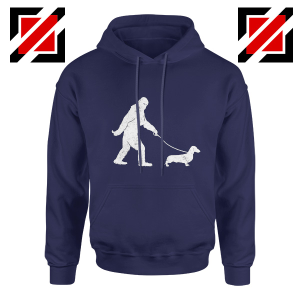 Dachshund Bigfoot Hoodie Funny Dachshund Hoodie Cute Dachshund Gift Navy Blue