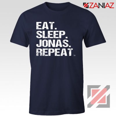 Eat Sleep Jonas Repeat T-shirt Funny Jobros Tees Unisex Adult Navy Blue