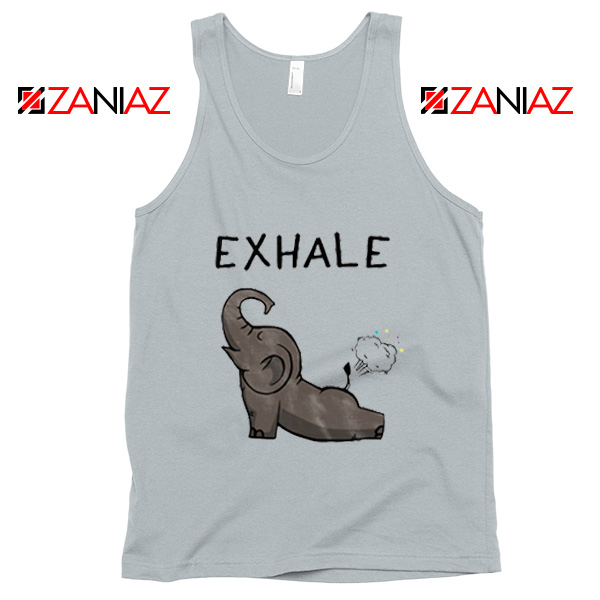 Elephant Exhale Tank Top Funny Animal Summer Tank Top New Silver