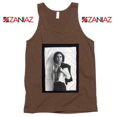 Frida Kahlo Tank Top Women's Mexican Painter Size S-3XL Brown