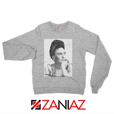 Frida Kahlo Woman Sweatshirt Mexican Christmas Sweatshirt Grey