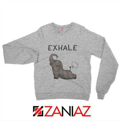 Funny Elephant Exhale Sweatshirt Elephant Exhale Sweatshirt Sport Grey