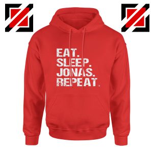 Jobros Happiness Begins Concert Hoodie Eat Sleep Jonas Repeat Hoodie Red
