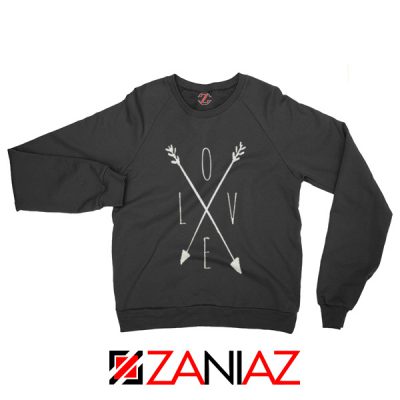 Love Cross Arrows Sweater Gift Valentines Day Sweatshirt With Love Black