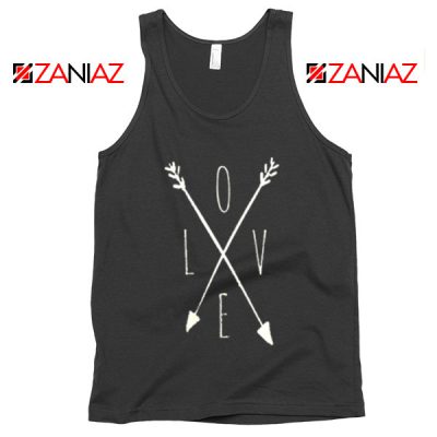 Love Cross Arrows Tank Top Gift Valentines Day Tank Top With Love Black