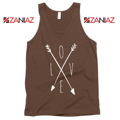 Love Cross Arrows Tank Top Gift Valentines Day Tank Top With Love Brown