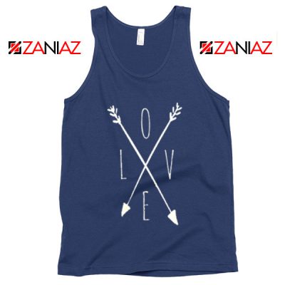 Love Cross Arrows Tank Top Gift Valentines Day Tank Top With Love Navy Blue