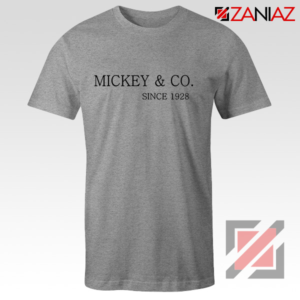 Mickey And Co. Since 1928 Shirt Walt Disney Shirt Size S-3XL Sport Grey