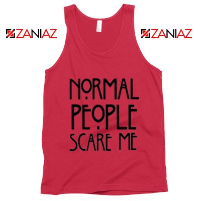 People Scare Me Tank Top Horror Story Funny Tank Top Cheap Unisex Red