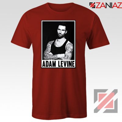 Adam Levine Maroon 5 Tee Shirt American Pop Rock Band T-Shirt Red