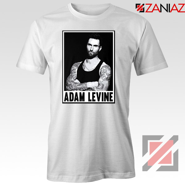 Adam Levine Maroon 5 Tee Shirt American Pop Rock Band T-Shirt White