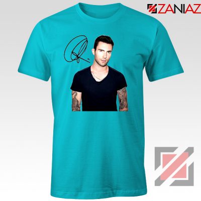 Adam Levine Signature T-Shirt Maroon 5 Tshirt Ideas Size S-3XL Light Blue