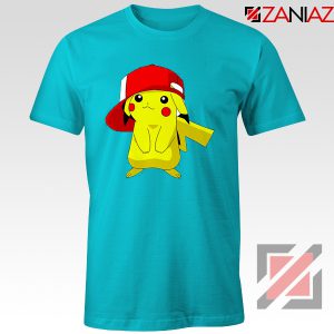 Ash's Pokemon T-shirt Pikachu Movies Best T-shirt Size S-3XL Light Blue