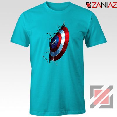 Captain America Shield T-Shirt Marvel Studio Best T-Shirt Size S-3XL Light Blue