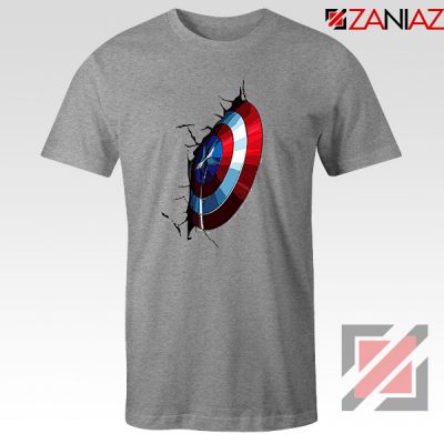 Captain America Shield T-Shirt Marvel Studio Best T-Shirt Size S-3XL Sport Grey