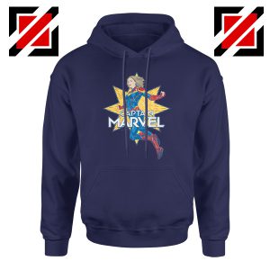 Captain Marvel Star Hoodie American Superhero Hoodie Size S-2XL Navy Blue