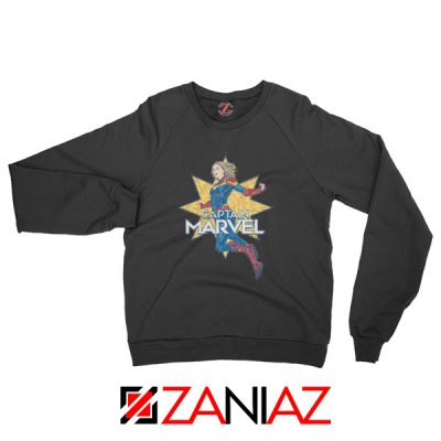 Captain Marvel Star Sweatshirt Superhero Sweatshirt Size S-2XL Black