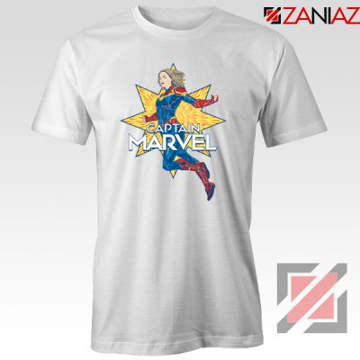 Captain Marvel Star T Shirt American Superhero Tee Shirt Size S-3XL White