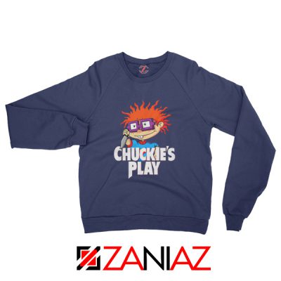 Chuckies Play Sweatshirt Rugrats Chuckie's Sweatshirt Size S-2XL Navy Blue
