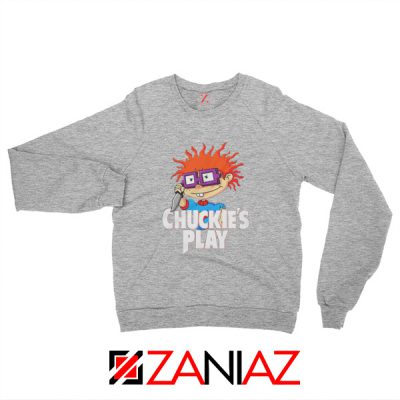 Chuckies Play Sweatshirt Rugrats Chuckie's Sweatshirt Size S-2XL Sport Grey