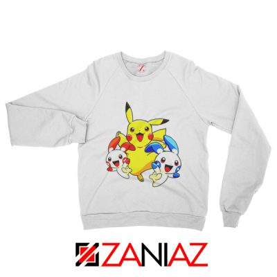 Hello Pokemon Sweatshirt Pokemon Pikachu Happy Sweatshirt White