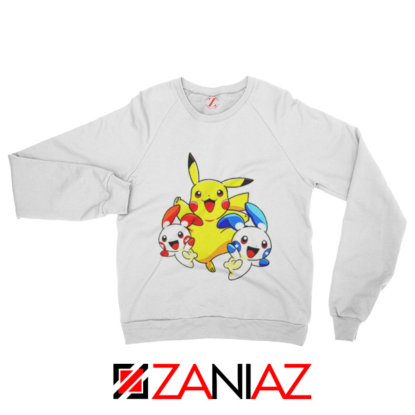 Hello Pokemon Sweatshirt Pokemon Pikachu Happy Sweatshirt White