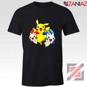 Hello Pokemon T Shirts Pokemon Pikachu Happy T-Shirt Size S-3XL Black