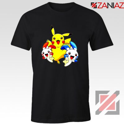 Hello Pokemon T Shirts Pokemon Pikachu Happy T-Shirt Size S-3XL Black