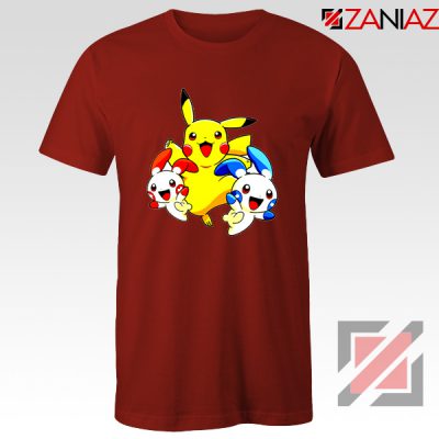 Hello Pokemon T Shirts Pokemon Pikachu Happy T-Shirt Size S-3XL Red