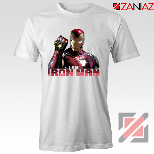 I Am Iron Man Infinity Gauntlet T-shirts Avengers Endgame Tshirts White