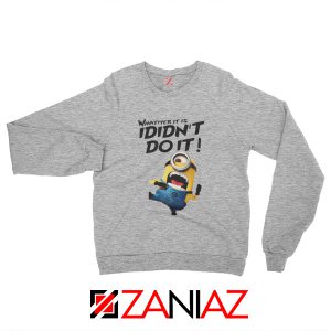 I Didnt Do It Minion Sport Grey Sweatshirt