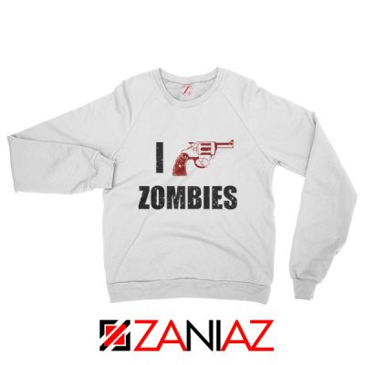 I Heart Zombies Sweatshirt The Walking Dead Sweatshirt Size S-2XL White