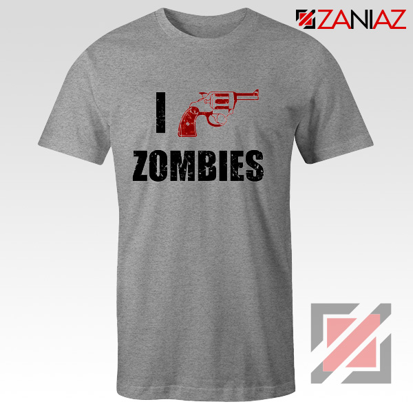 I Heart Zombies T-Shirt The Walking Dead Tee Best Shirt Size S-3XL Sport Grey